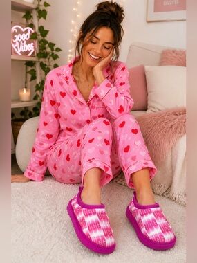 NEW UGG Women’s Tasman Wavelength Pink Quilted Slippers Size 6‎ House Shoe